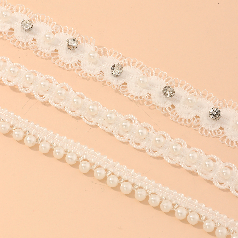 Simple Fashion Lace Pearl Rhinestone Chokers display picture 1