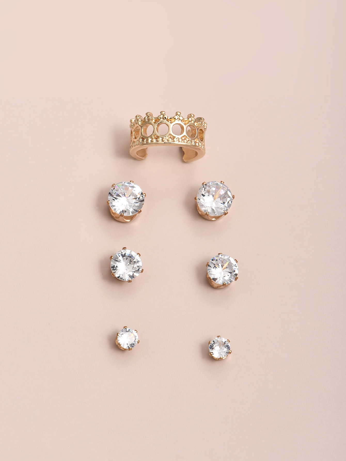 Korean Fashion Diamond Earrings Set display picture 1