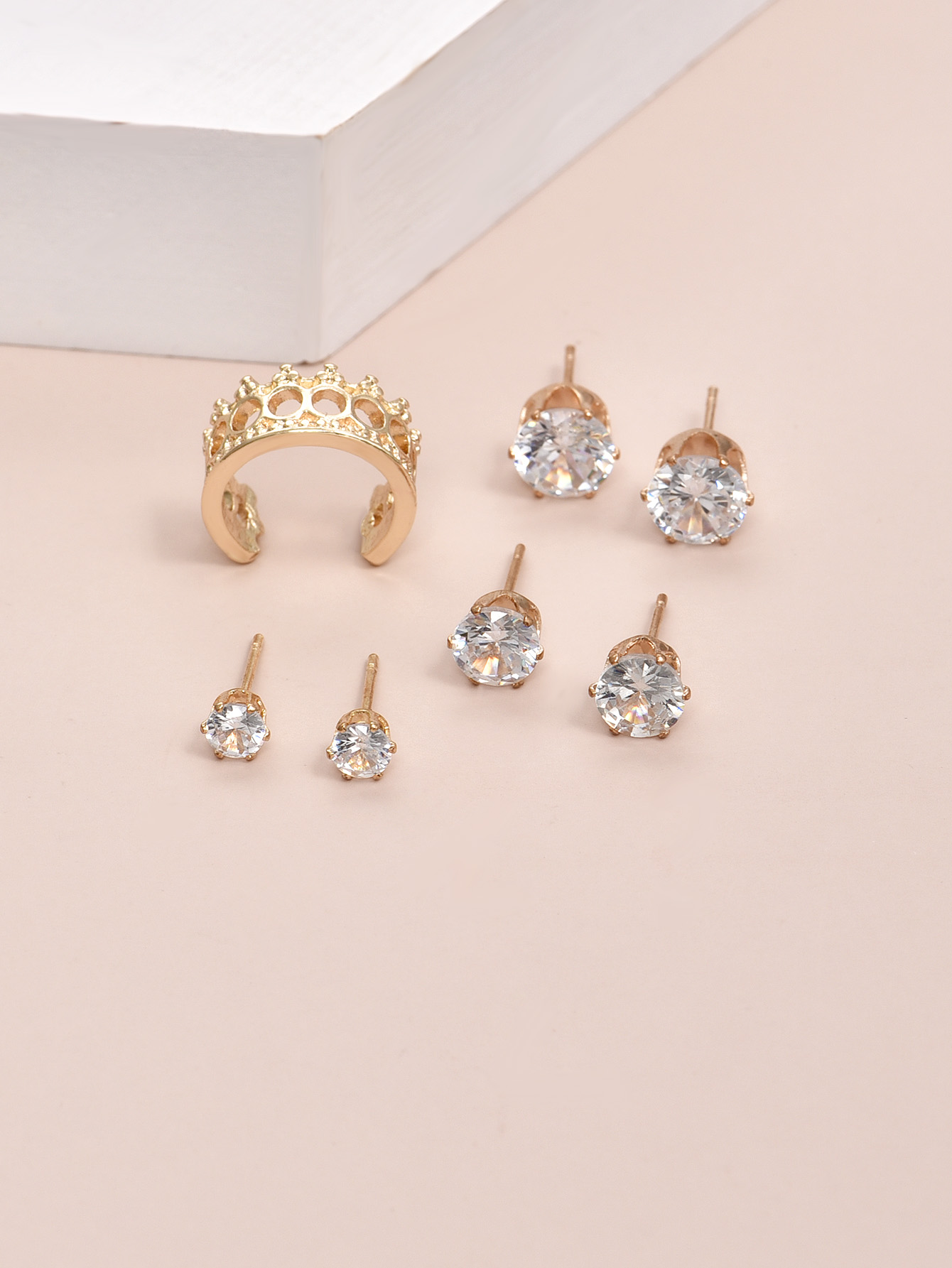 Korean Fashion Diamond Earrings Set display picture 2