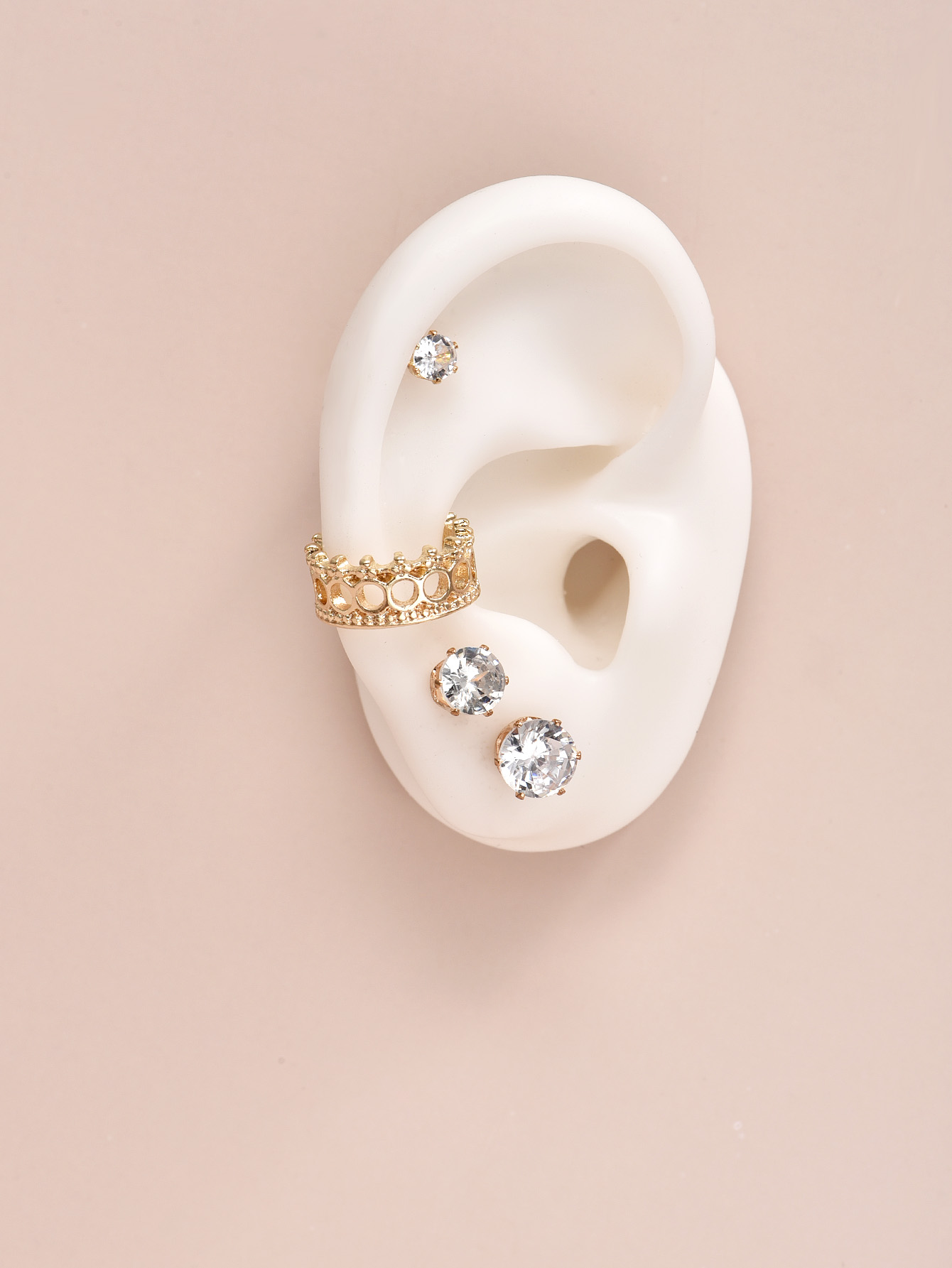 Korean Fashion Diamond Earrings Set display picture 3