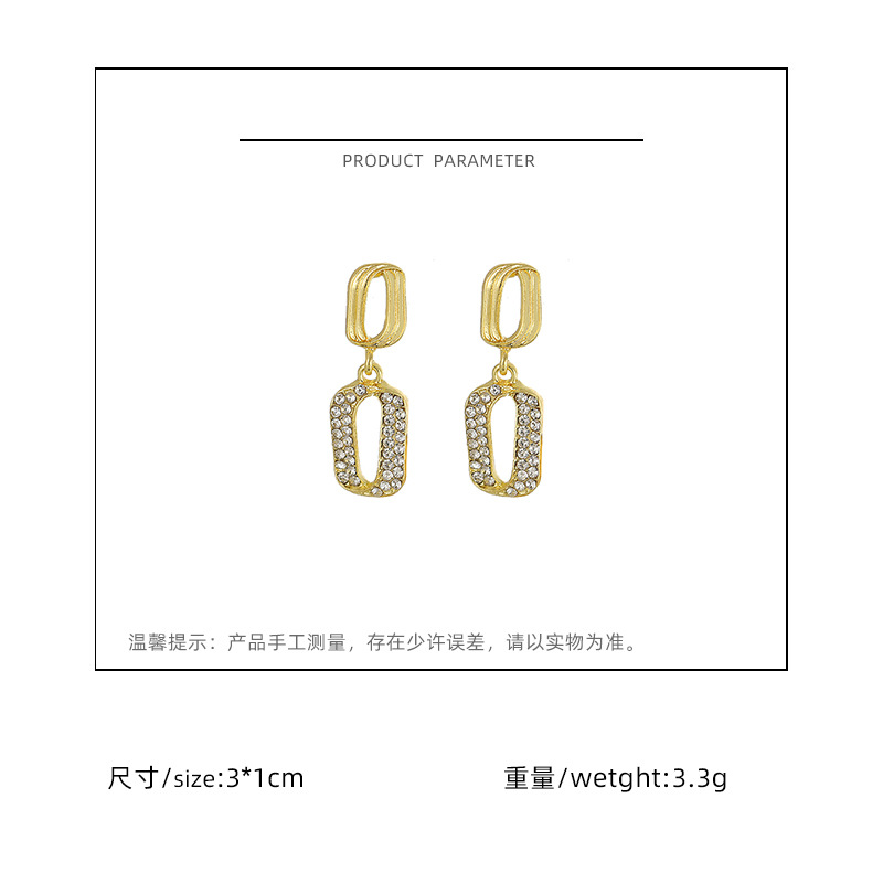 Korean Fashion Wild Diamond Geometric Earrings display picture 1