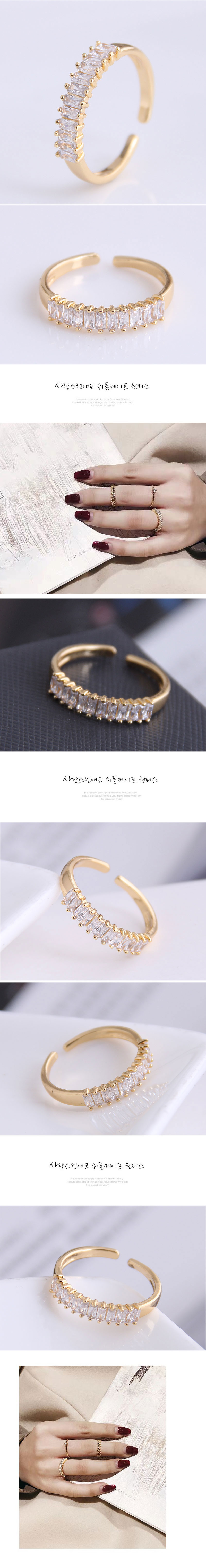 Korean Fashion Sweet Ol Zircon Open Ring display picture 1