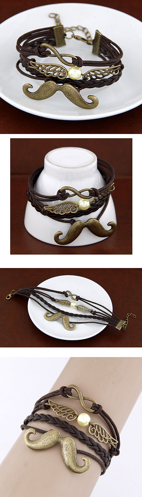 Pulsera De 8 Caracteres Con Alas De Barba Creativas Retro display picture 1