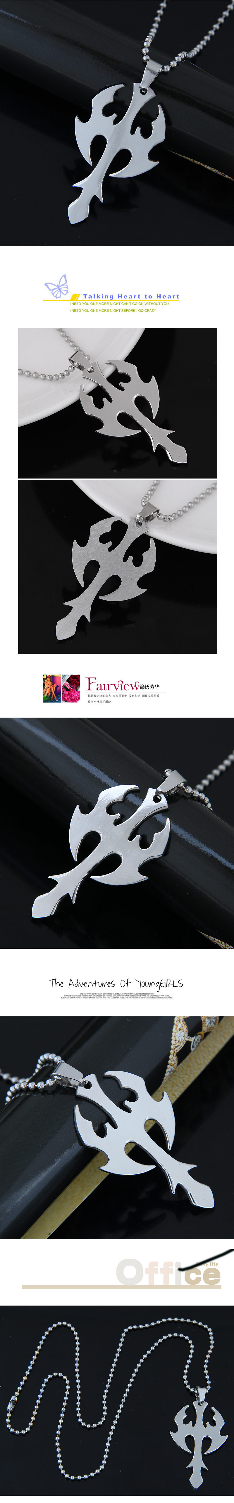 Fashion Cross Stainless Steel Necklace display picture 1