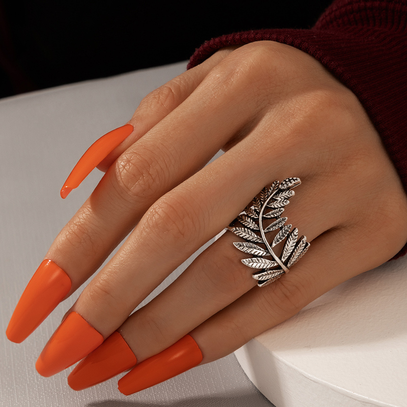 Retro Style Bohemian Leaf Ring display picture 1