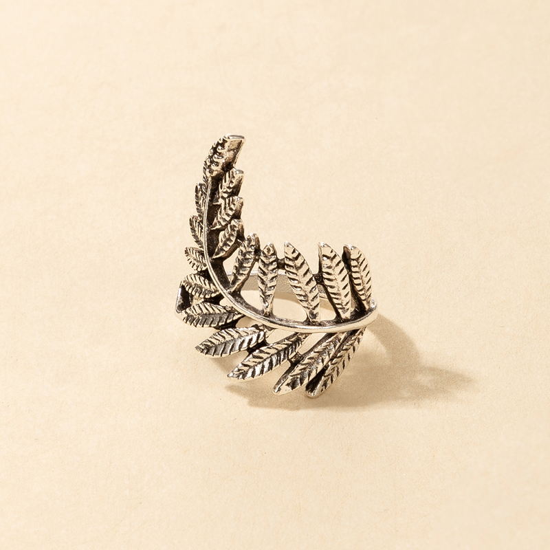Retro Style Bohemian Leaf Ring display picture 3