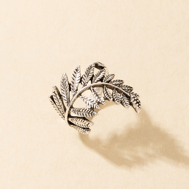 Retro Style Bohemian Leaf Ring display picture 5
