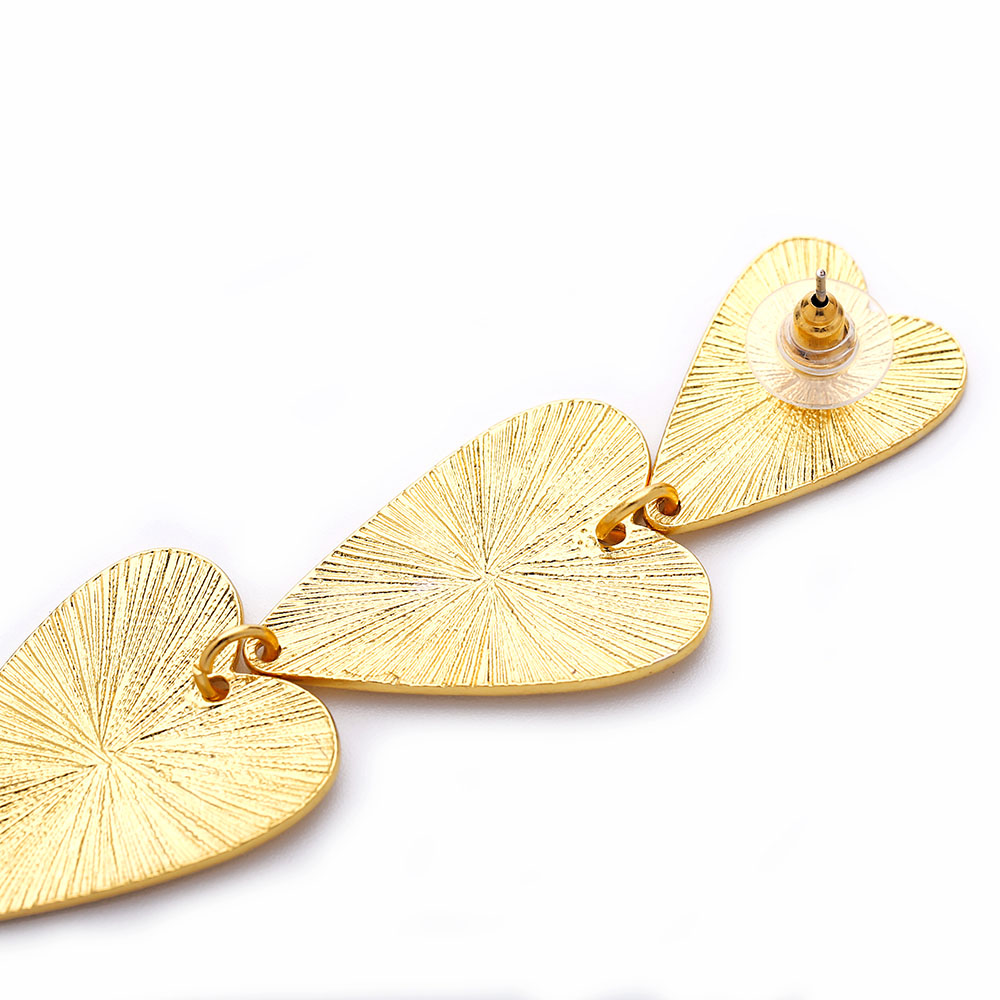 New Gold-plated Love Earrings display picture 2