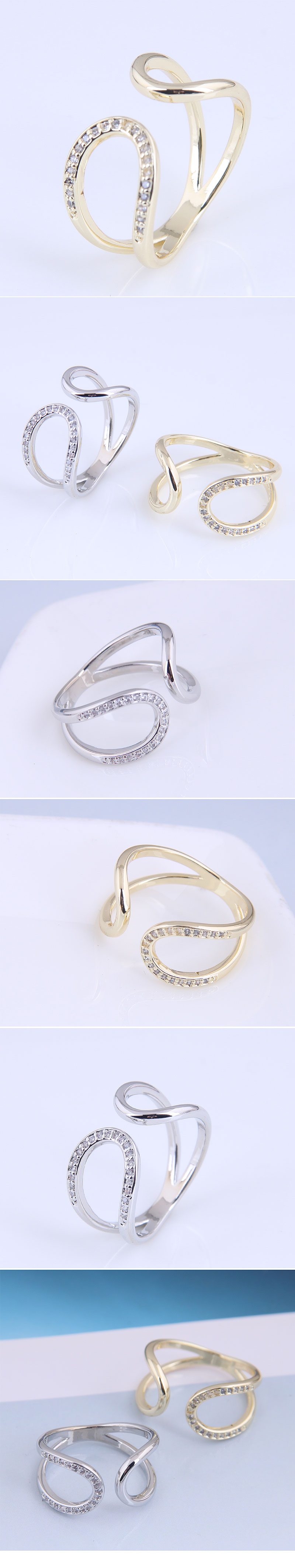 Fashion Copper Simple Water Drop Open Ring display picture 1