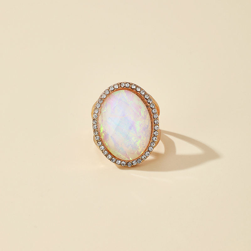 Retro Oval Colorful Gemstone Ring display picture 1
