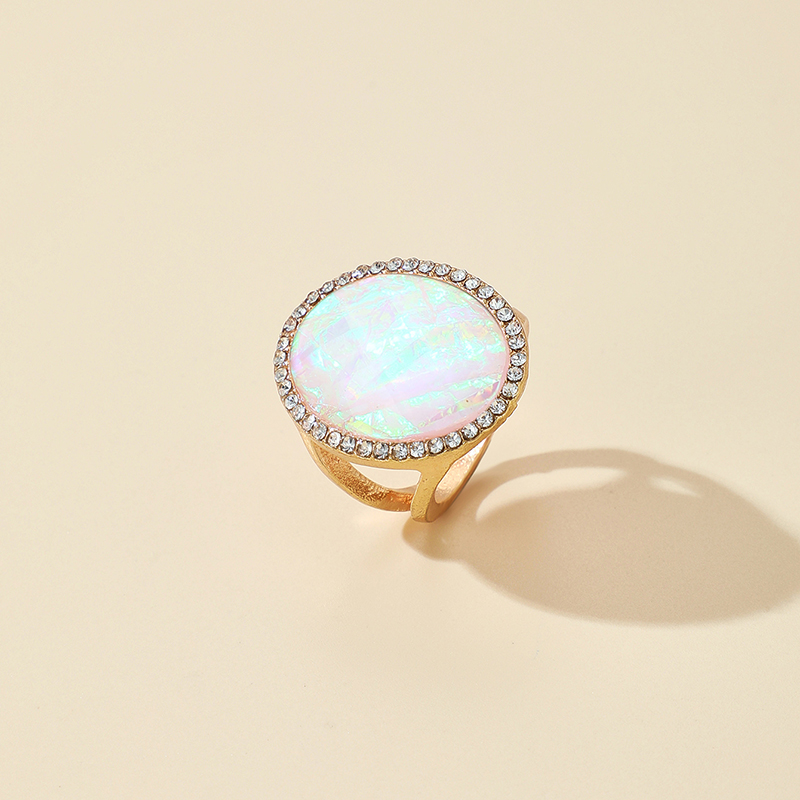 Retro Oval Colorful Gemstone Ring display picture 2