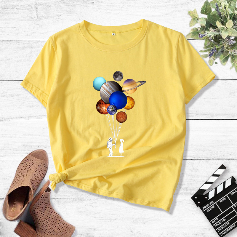 Nasa Space Planet Print Casual T-shirt display picture 2