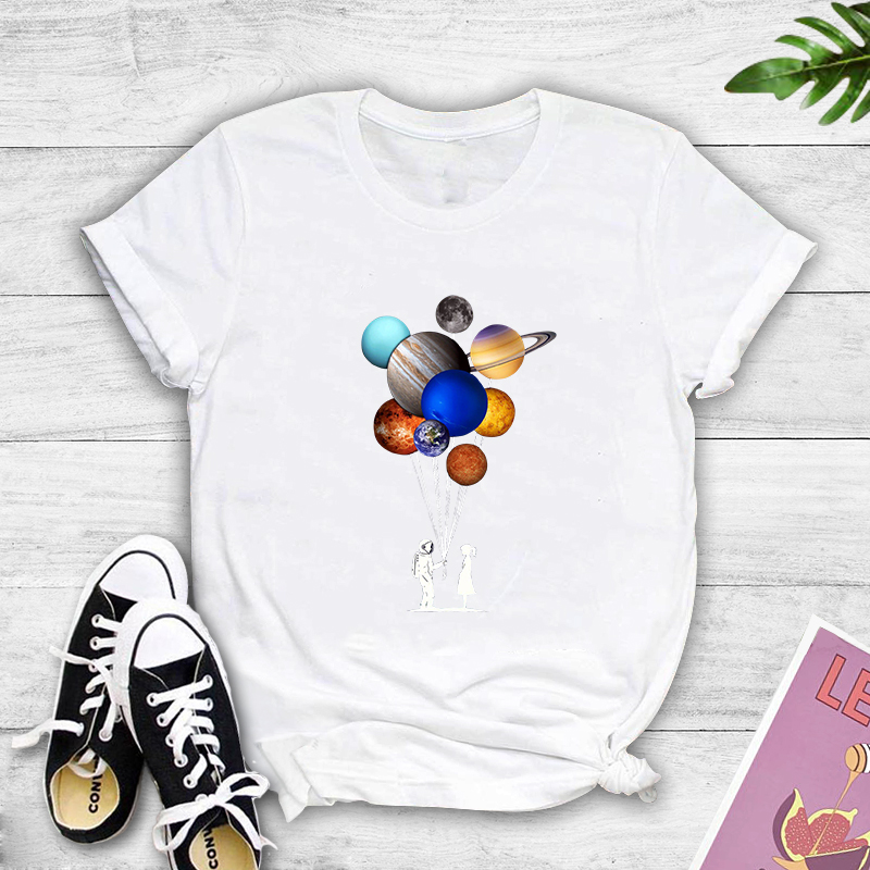 Nasa Space Planet Print Casual T-shirt display picture 3