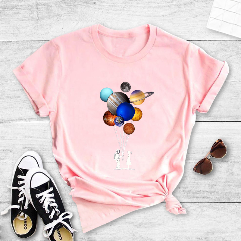 Nasa Space Planet Print Casual T-shirt display picture 4