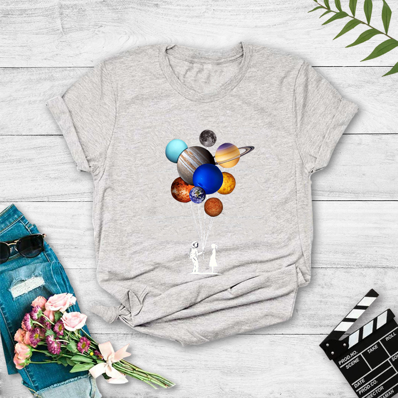 Nasa Space Planet Print Casual T-shirt display picture 5