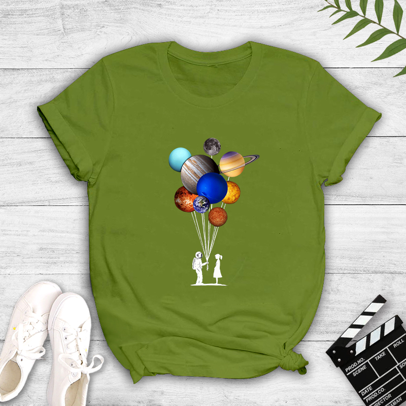 Nasa Space Planet Print Casual T-shirt display picture 6