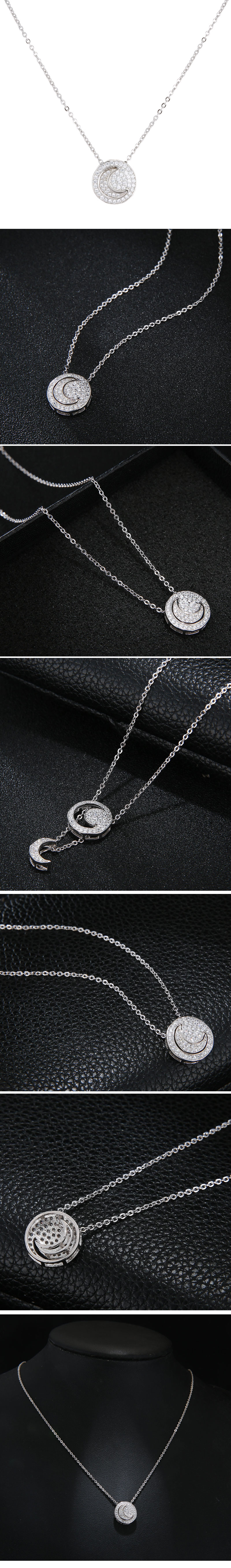 Korean Fashion Sweet Concise Meniscus Necklace display picture 1