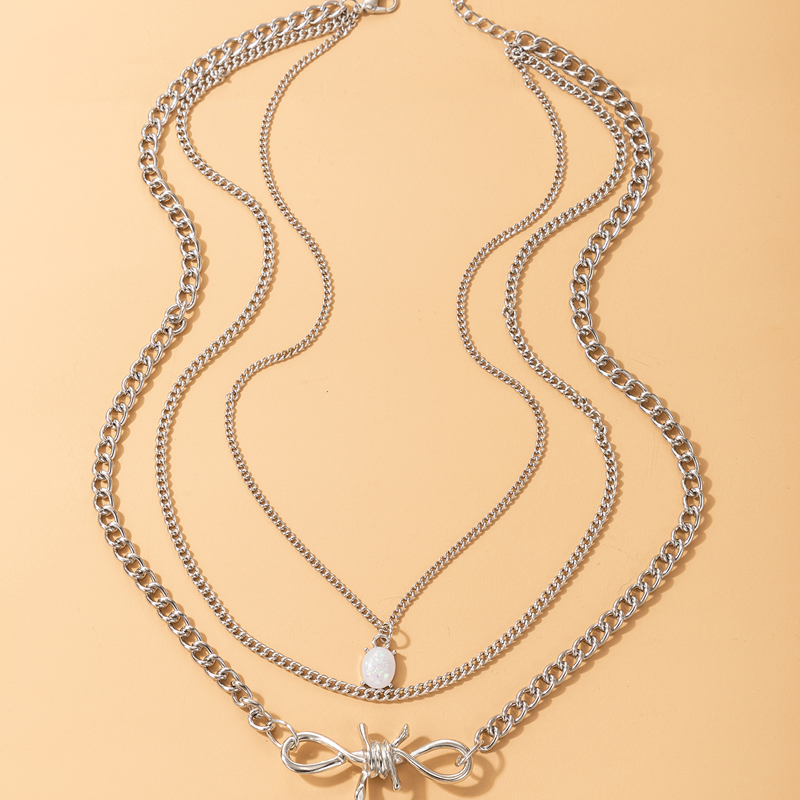 Nouveau Collier Noué En Alliage De Perles Simples display picture 4