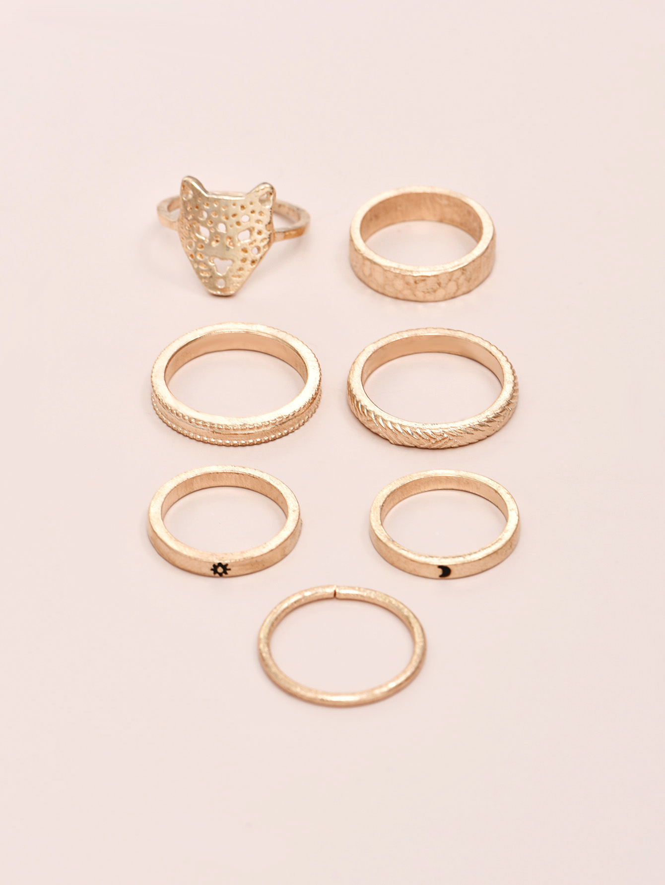 New Creative Simple 7-piece Ring Set display picture 1