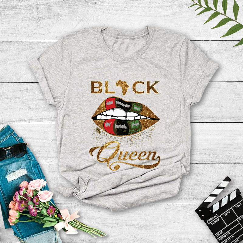 Fashion Queen Lip Print Casual T-shirt display picture 1