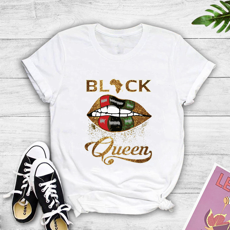 Fashion Queen Lip Print Casual T-shirt display picture 2