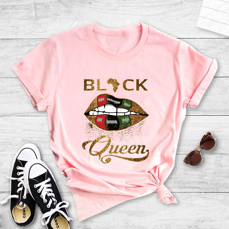 Fashion Queen Lip Print Casual T-shirt display picture 5