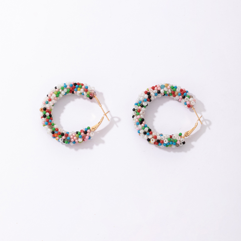 Boucles D&#39;oreilles Multicolores De Perles De Riz De Couleur Simple De Style Bohème display picture 6