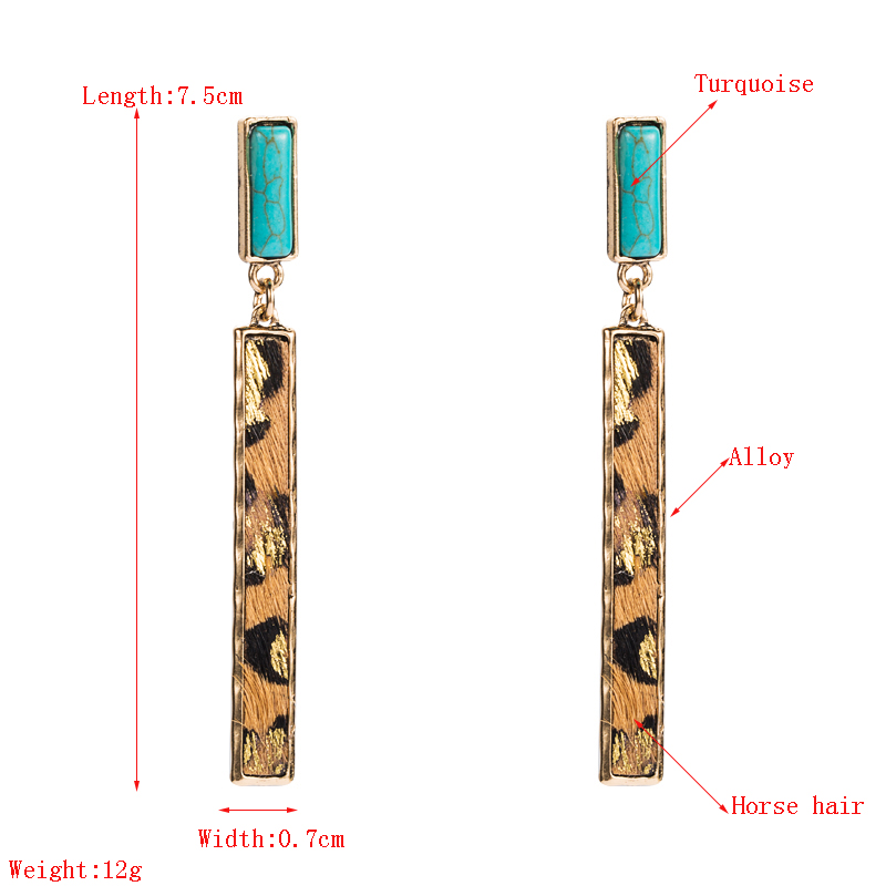 New Style Leopard Print Bronzing Long Tassel Real Leather Earrings display picture 1