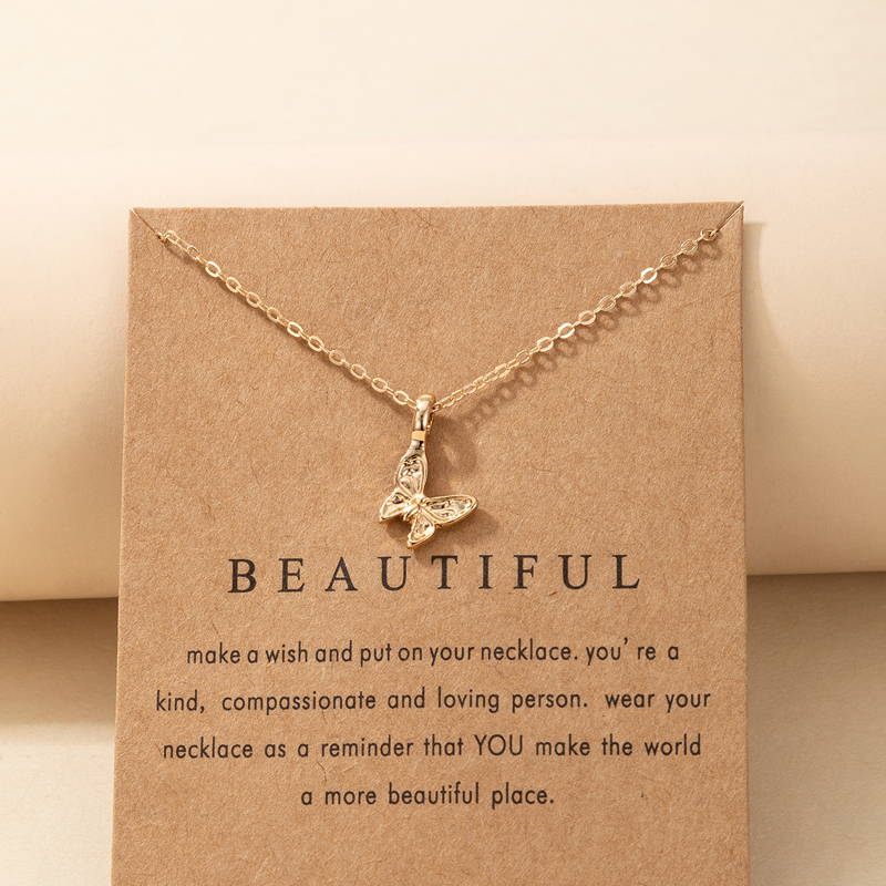 Simple Butterfly Pendant Necklace display picture 4