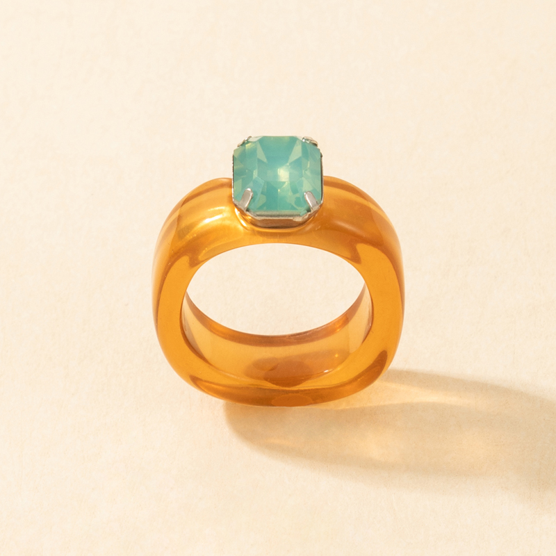 New Color Retro Gemstone Resin Ring display picture 4