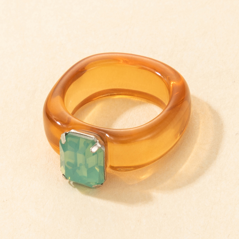 New Color Retro Gemstone Resin Ring display picture 5