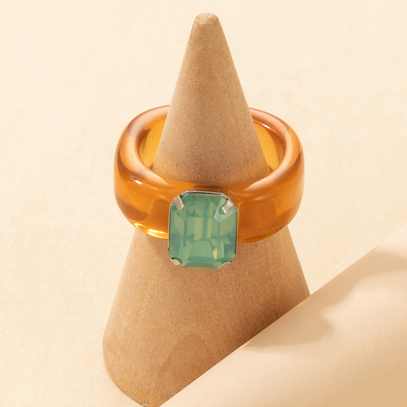New Color Retro Gemstone Resin Ring display picture 6