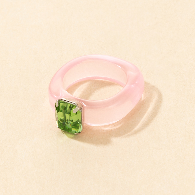 New Color Retro Gemstone Resin Ring display picture 8