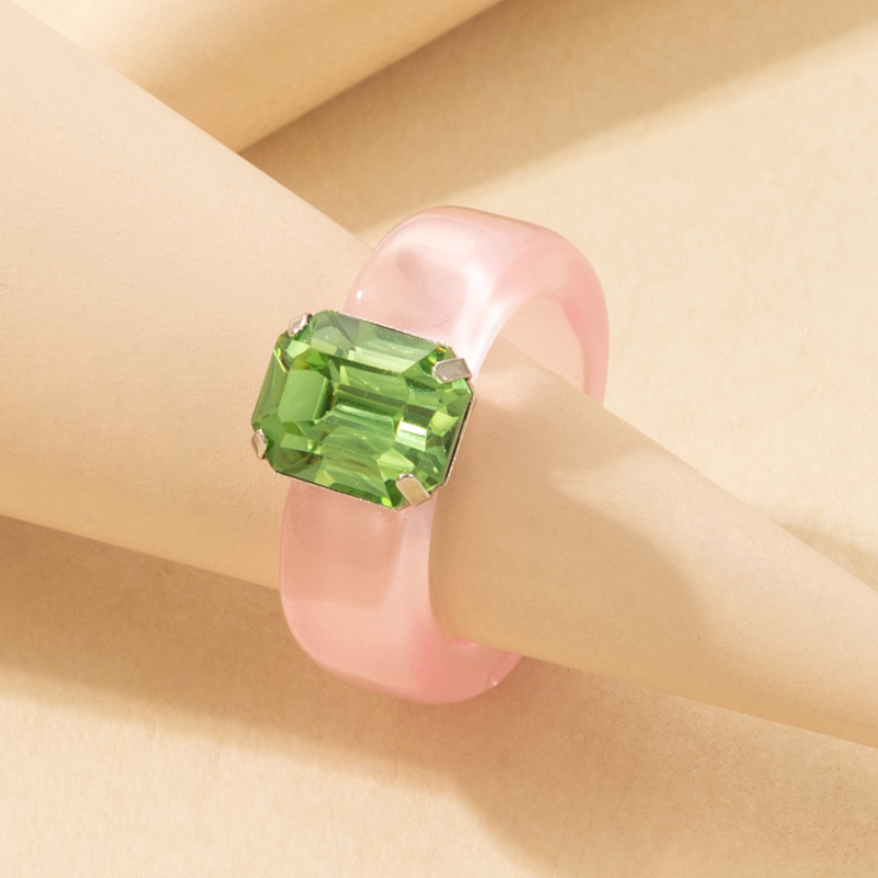 New Color Retro Gemstone Resin Ring display picture 9