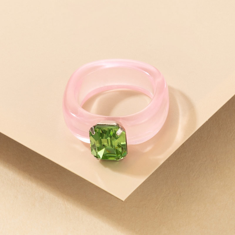 New Color Retro Gemstone Resin Ring display picture 10