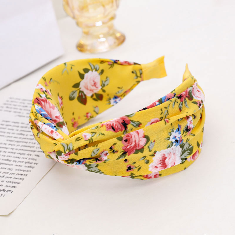 Wholesale Retro Printed Fabric Hair Band Floral Headband display picture 10