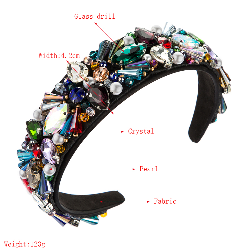Baroque Crystal Pearl Beaded Headband display picture 1