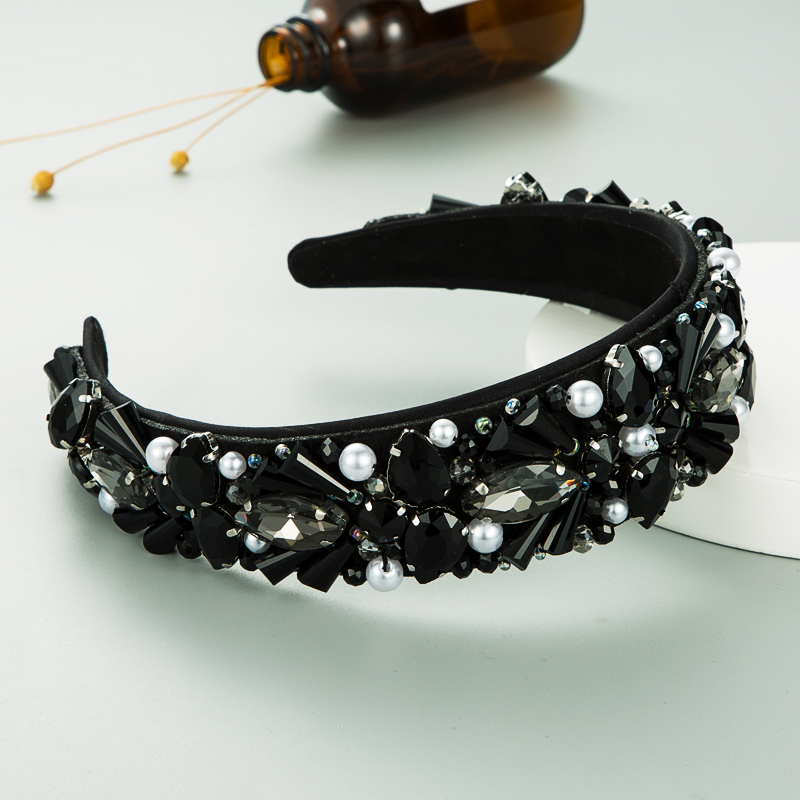 Baroque Crystal Pearl Beaded Headband display picture 3