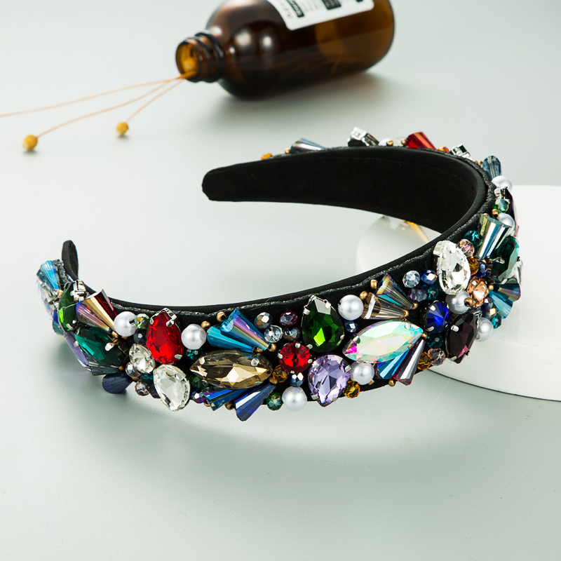 Baroque Crystal Pearl Beaded Headband display picture 4