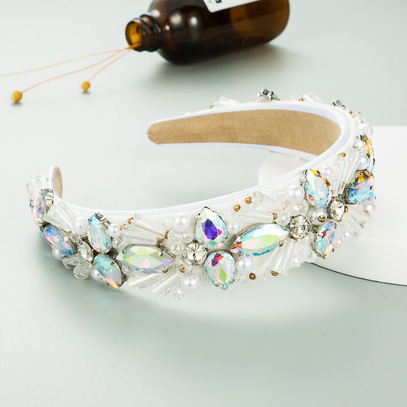 Baroque Crystal Pearl Beaded Headband display picture 5