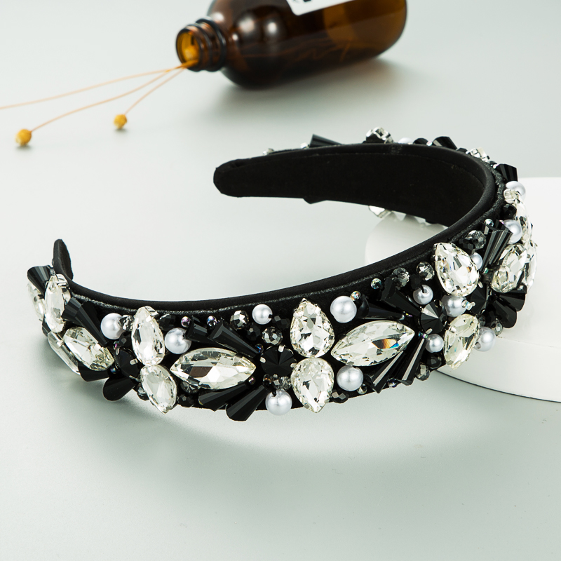 Baroque Crystal Pearl Beaded Headband display picture 6