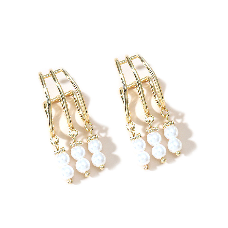 New Trendy Fashion Simple Pearl Ear Bone Clip display picture 3