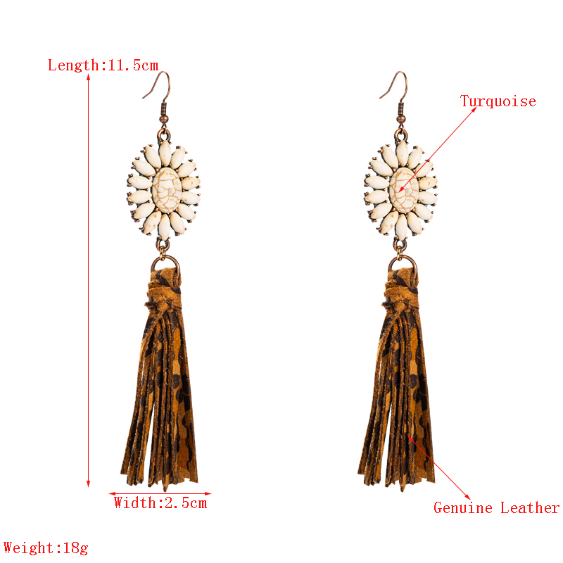 Bohemian Alloy White Turquoise Earrings display picture 1