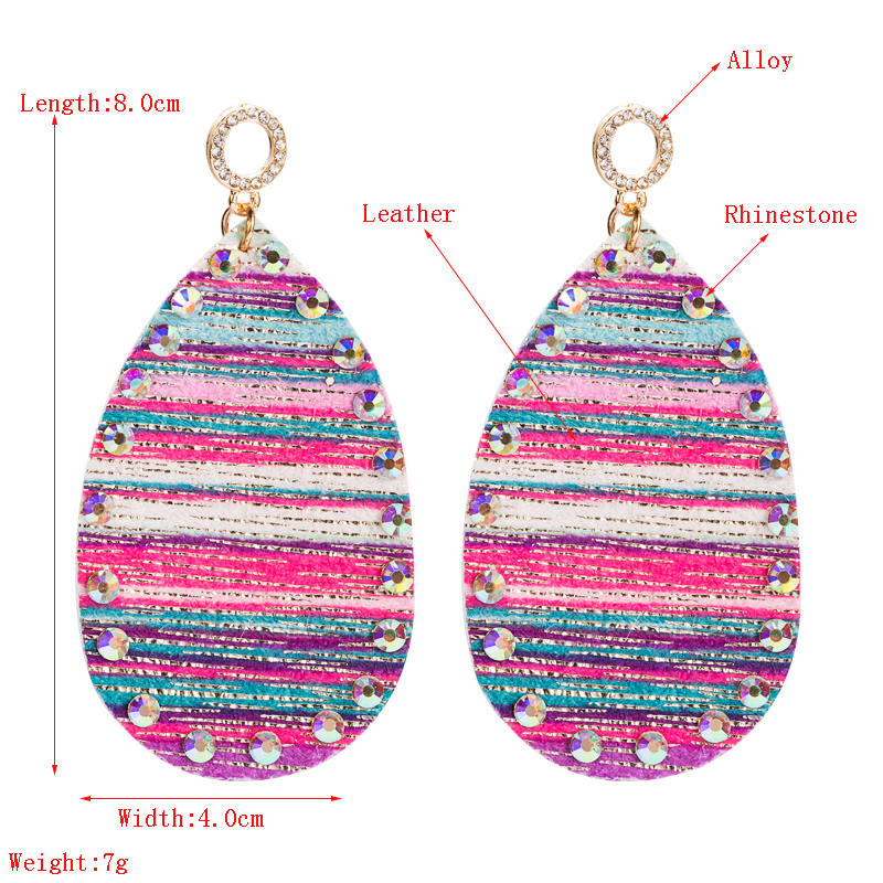 Pu Leather Double-sided Printing Bohemian Earrings display picture 1