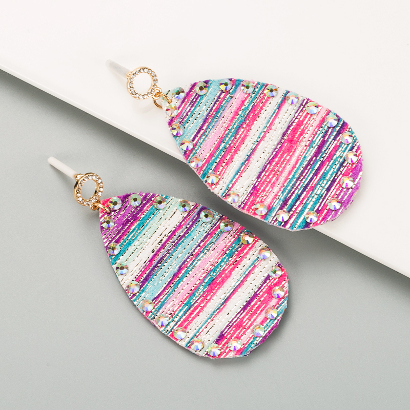 Pu Leather Double-sided Printing Bohemian Earrings display picture 5
