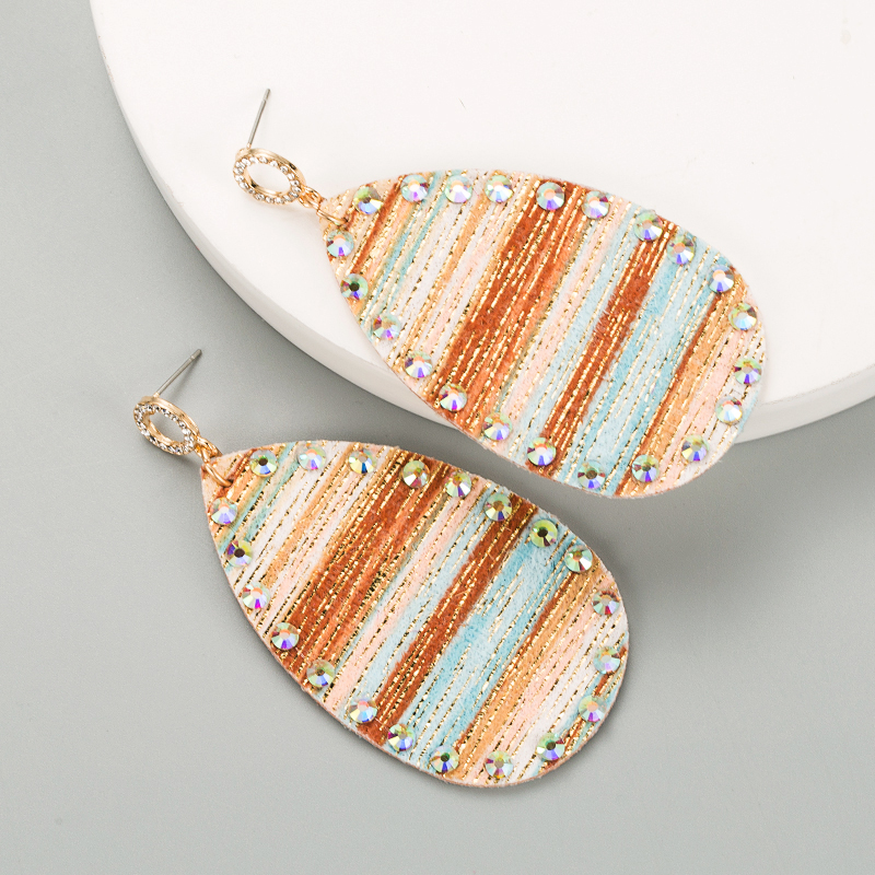 Pu Leather Double-sided Printing Bohemian Earrings display picture 7