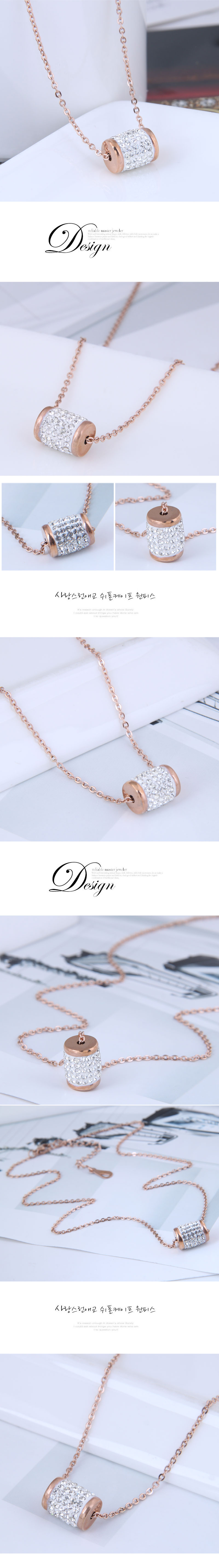 Koreanische Mode Sweet Titanium Steel Diamond Halskette display picture 1