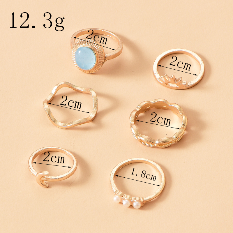 Retro Style Fashion New Simple Sun Moon Ring Set display picture 3