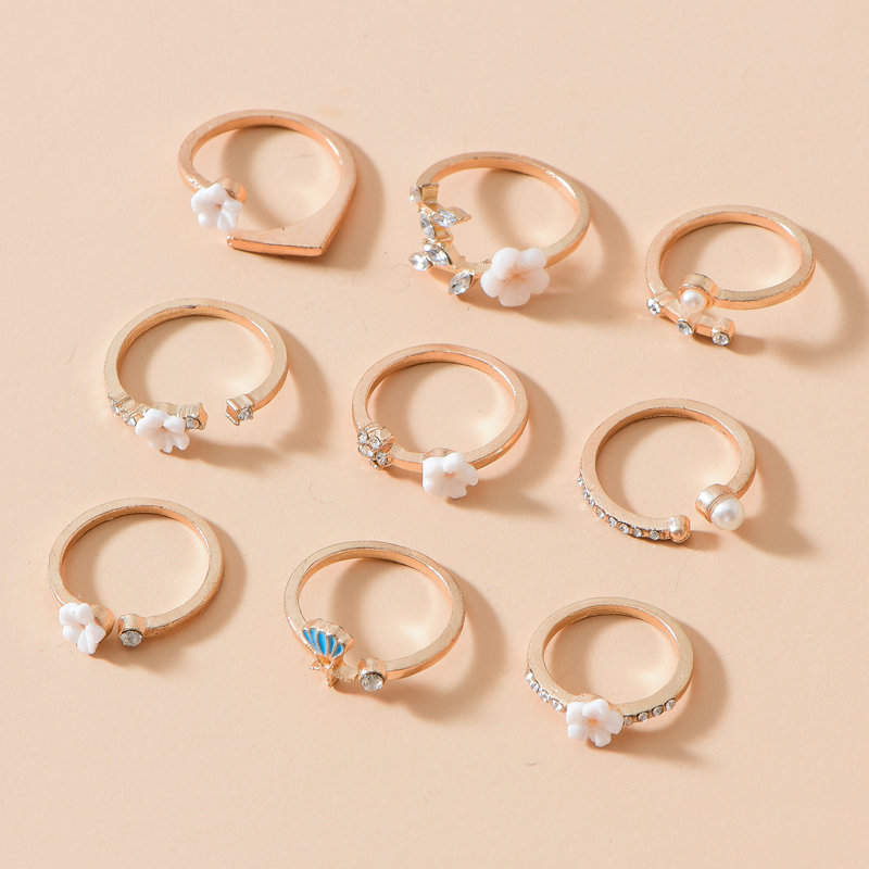 Retro Style Fashion New Simple Flower Ring Sets display picture 3