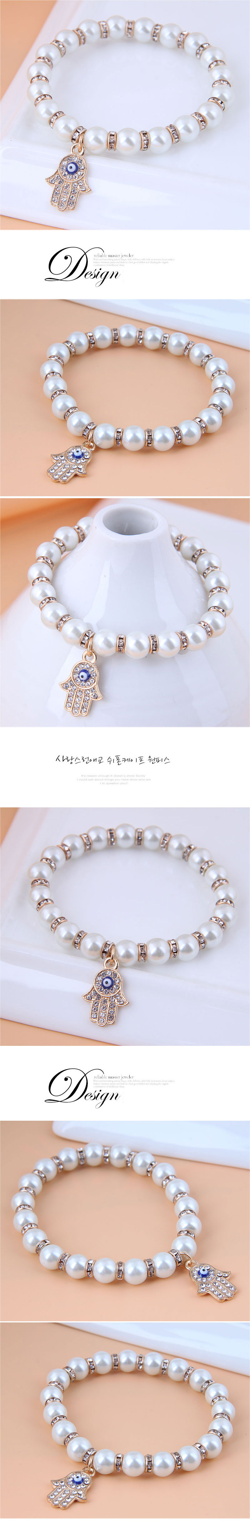 Korean Fashion Alloy Pendant Devil's Eye Palm Bracelet display picture 1